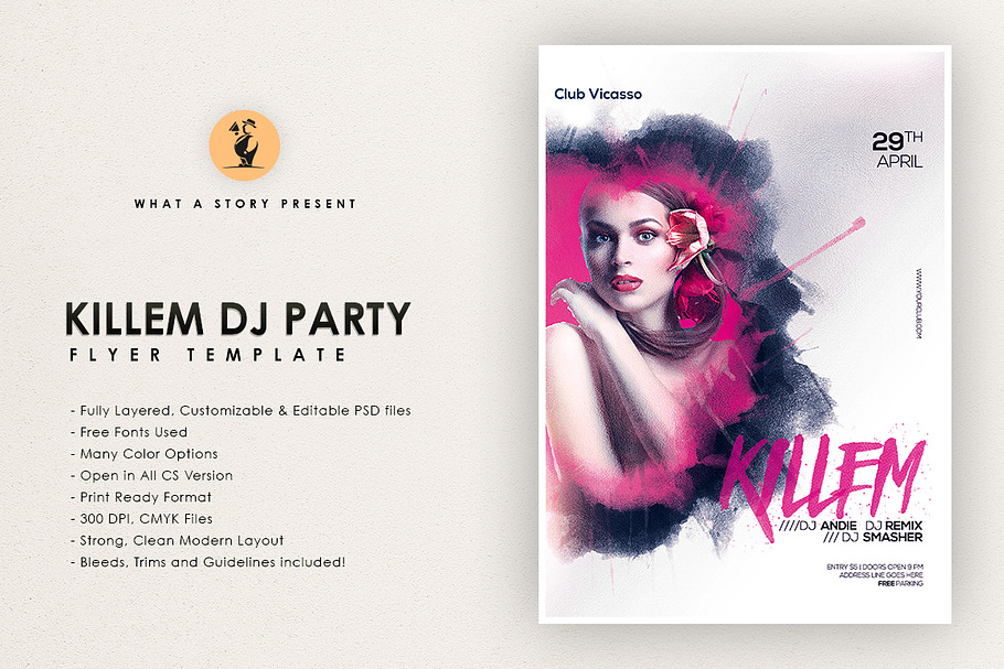 Killem Dj Party in Flyer Templates - product preview 8