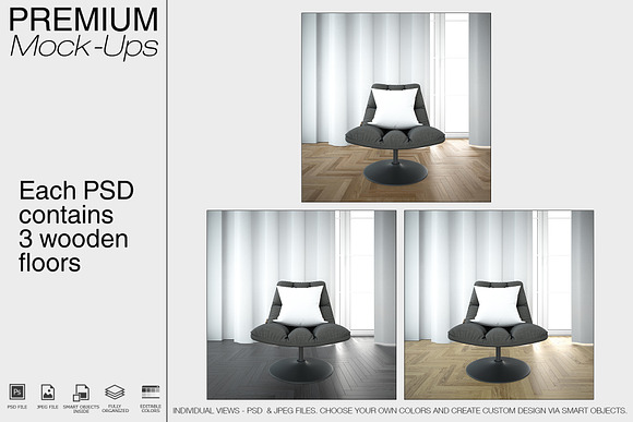 Throw Pillow & Curtains Mockup Set in Product Mockups - product preview 3