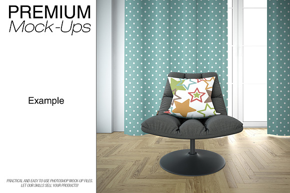 Throw Pillow & Curtains Mockup Set in Product Mockups - product preview 6