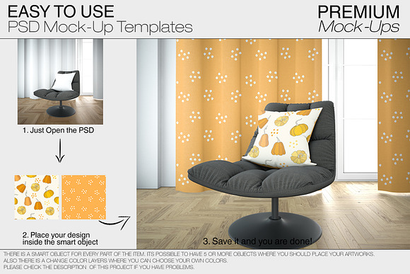 Throw Pillow & Curtains Mockup Set in Product Mockups - product preview 10