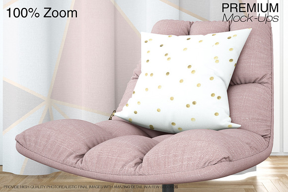 Throw Pillow & Curtains Mockup Set in Product Mockups - product preview 11