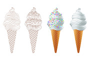 Ice Cream Scoops with Colored vector