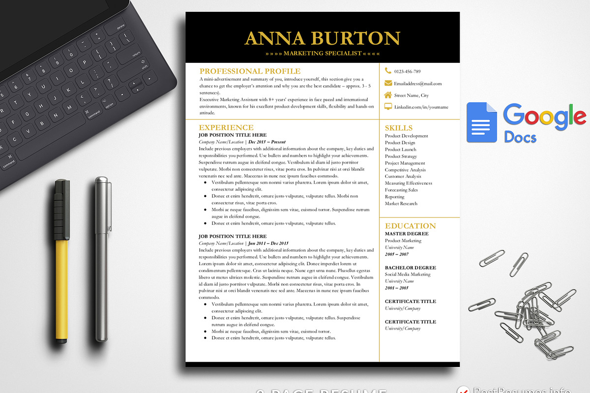 Professional Modern Resume Template in Resume Templates - product preview 8