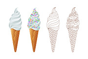 Ice Cream Scoops with Colored vector