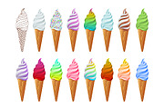 Ice cream vector collection Color