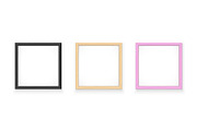 Black, yellow and pink square frame