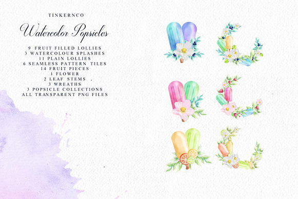 Watercolor Popsicle graphics set in Illustrations - product preview 6