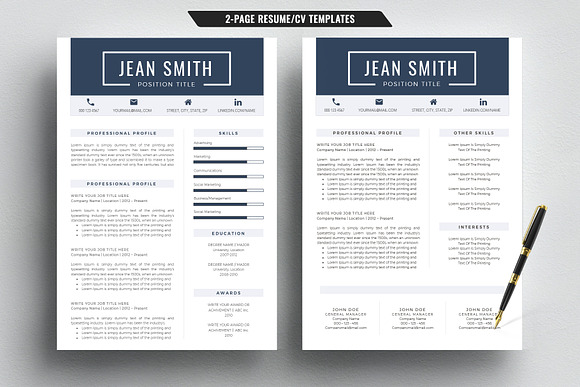 Resume/CV Template & Cover Letter in Letter Templates - product preview 1