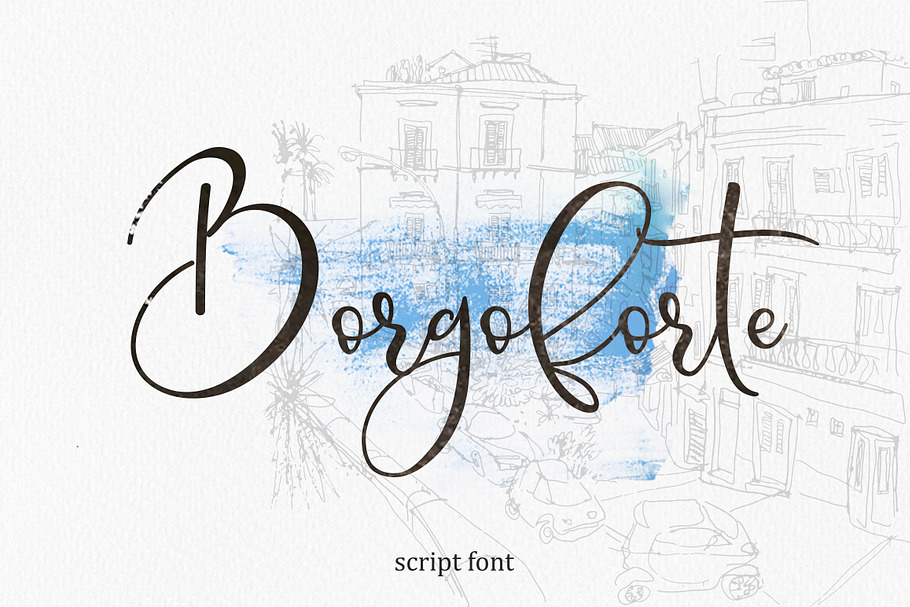 Borgoforte script font in Script Fonts - product preview 8