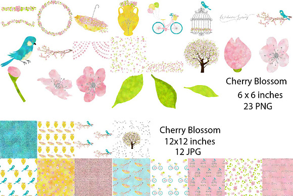 Spring BUNDLE graphics + backgrounds in Illustrations - product preview 5