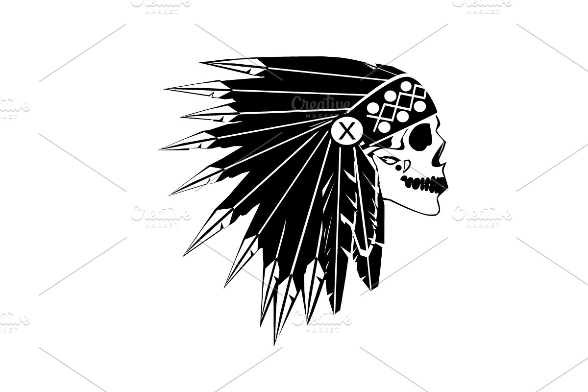A skull icon American Indian in Graphics - product preview 8