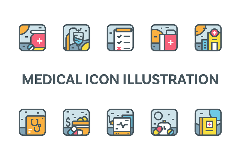 Medical Icon Illustration Set