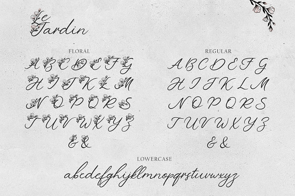 'Le Jardin' Floral Font in Script Fonts - product preview 5