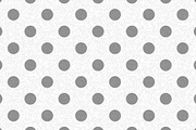 Textured gray and white polka dot