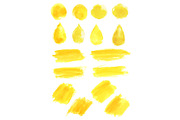 Watercolor yellow blob stains
