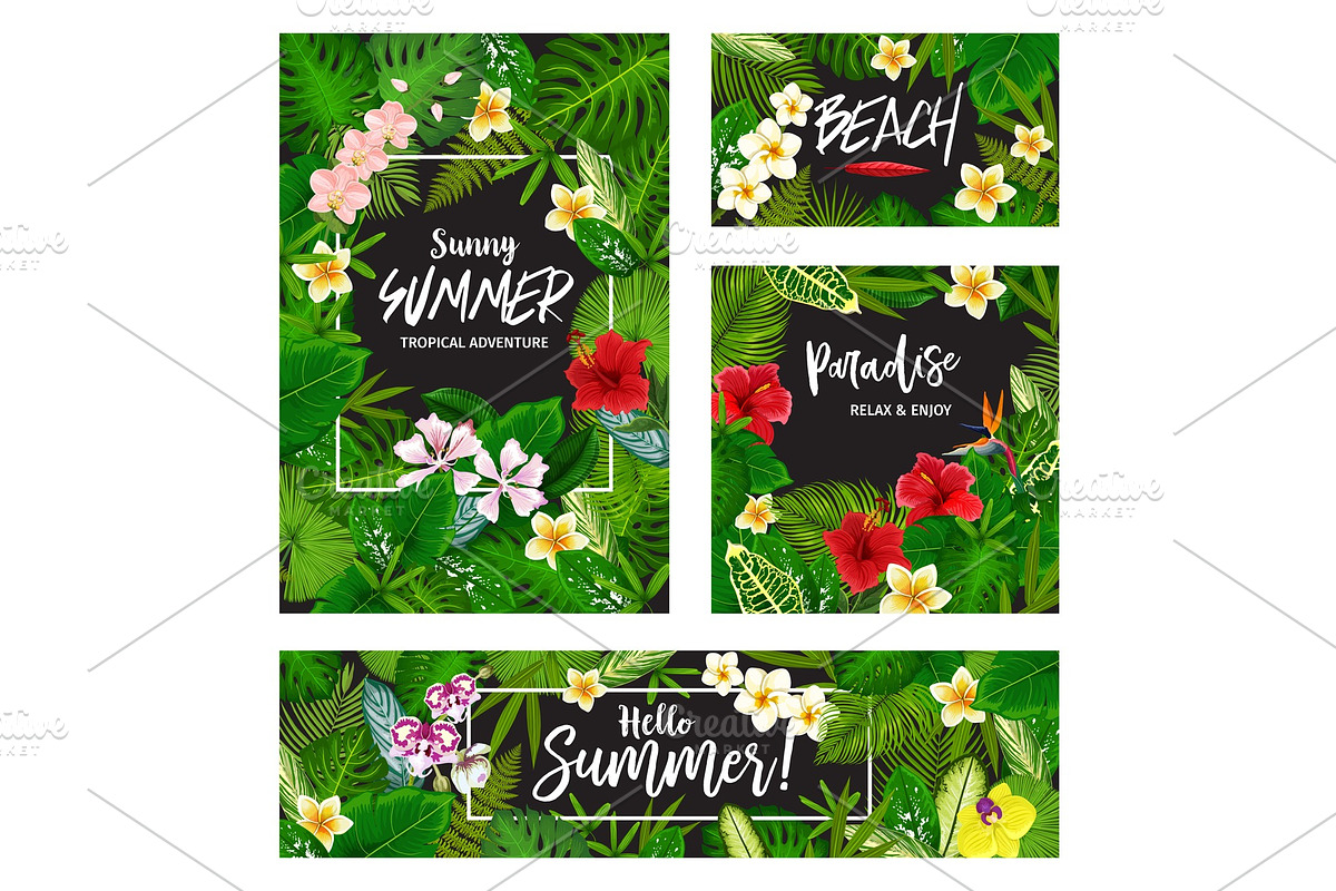 Summer tropical vacation card in Illustrations - product preview 8