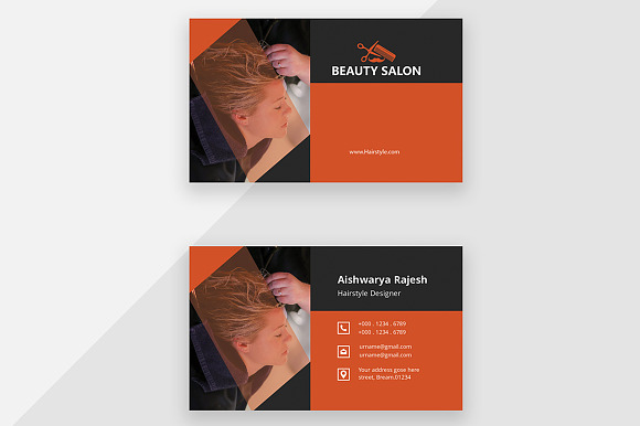 Salon Business Card in Business Card Templates - product preview 2