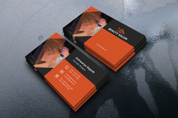 Salon Business Card in Business Card Templates - product preview 3