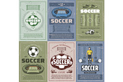 Soccer and football retro posters