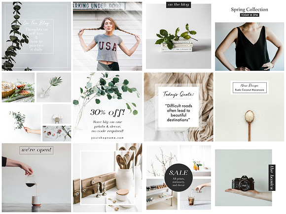 12 Minimal Instagram Templates in Instagram Templates - product preview 1