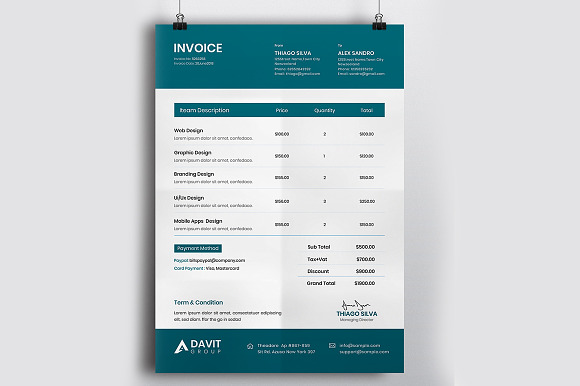 Invoice Template in Stationery Templates - product preview 6