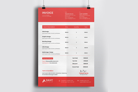 Invoice Template in Stationery Templates - product preview 7