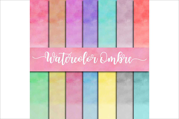 Watercolor Ombre Backgrounds