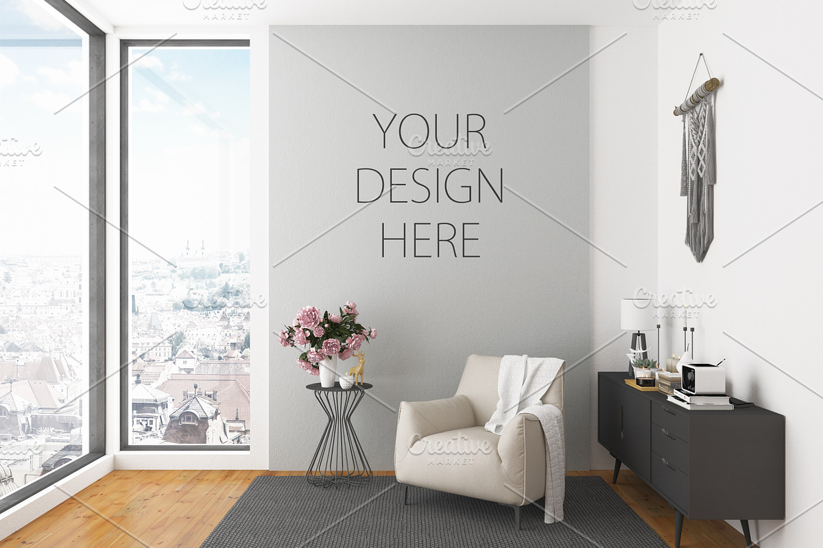 Interior mockup Artwork background in Print Mockups - product preview 8