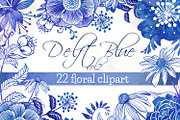 Blue Flowers clipart, wedding 