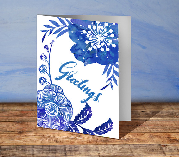 Blue Flowers clipart, wedding  in Illustrations - product preview 3