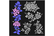Set of floral elements for design.