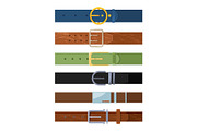 Clothing belt. Vector set of various