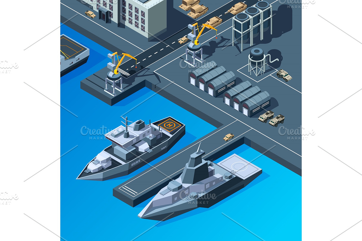Warships on the pier. American navy in Graphics - product preview 8