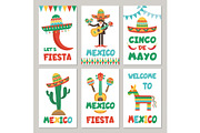 Cards with mexican symbols