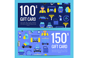 Vector discount or gift card voucher
