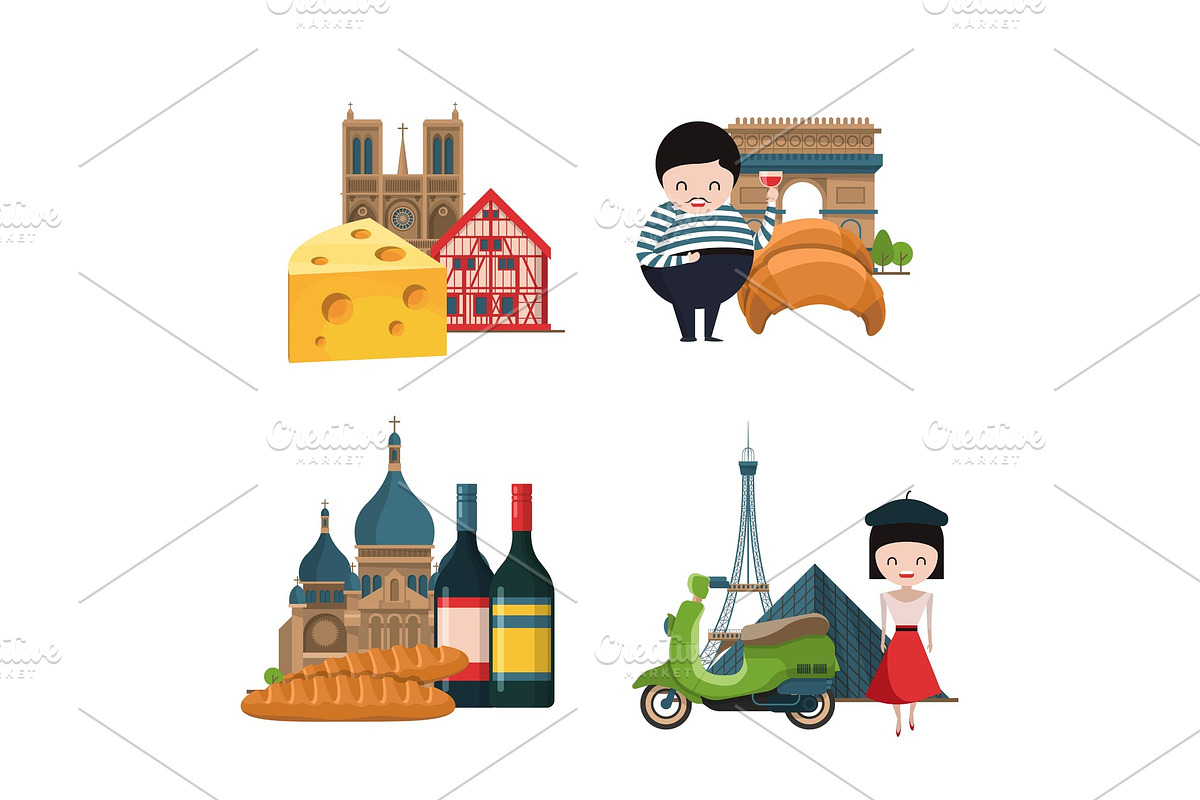 Vector cartoon France sights and in Graphics - product preview 8