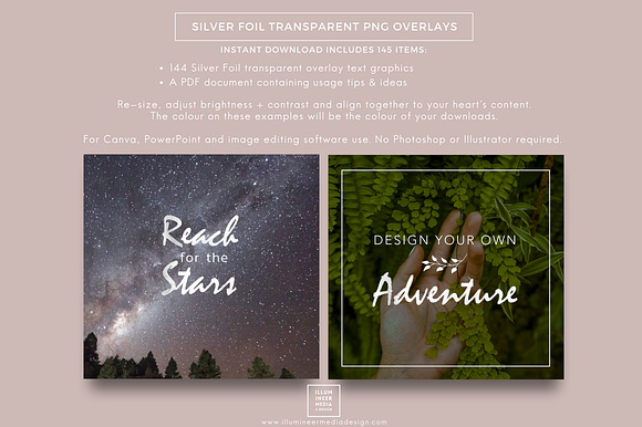SILVER FOIL WORD OVERLAYS in Graphics - product preview 2