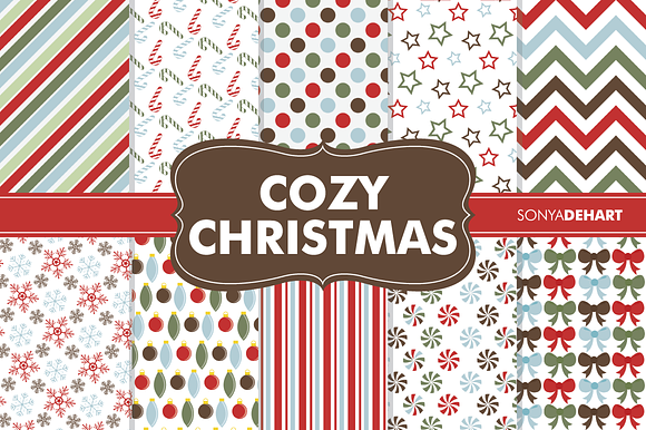 Digital Papers Cozy Christmas in Patterns - product preview 1