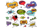 Comic speech bubbles and splashes