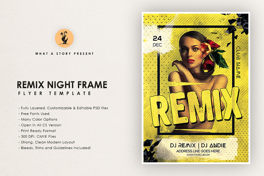 Remix Night Frame in Flyer Templates - product preview 8