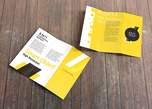 8.5×11 Z-Fold Brochure Mockups in Print Mockups - product preview 1