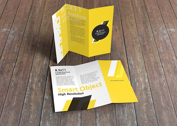 8.5×11 Z-Fold Brochure Mockups in Print Mockups - product preview 3