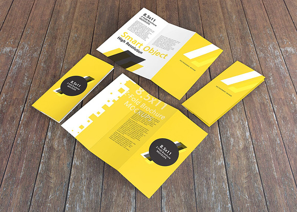 8.5×11 Z-Fold Brochure Mockups in Print Mockups - product preview 4