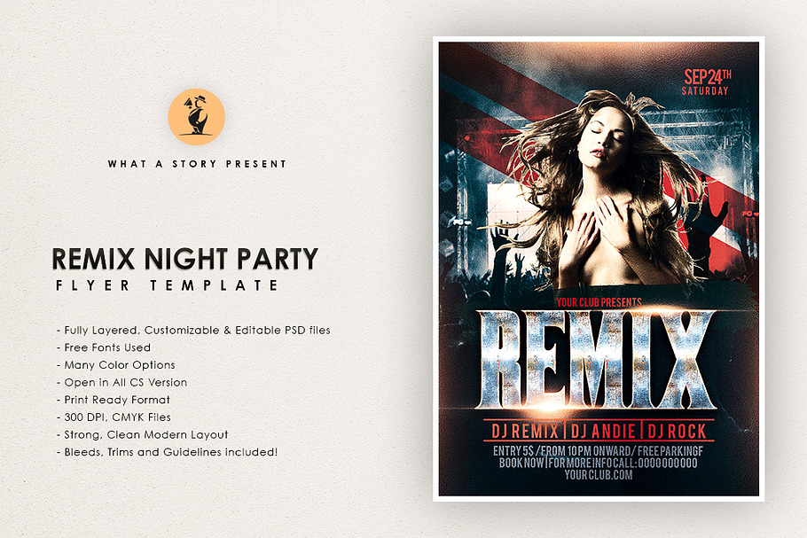 Remix Night Party in Flyer Templates - product preview 8