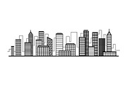 Vector city silhouette icon with