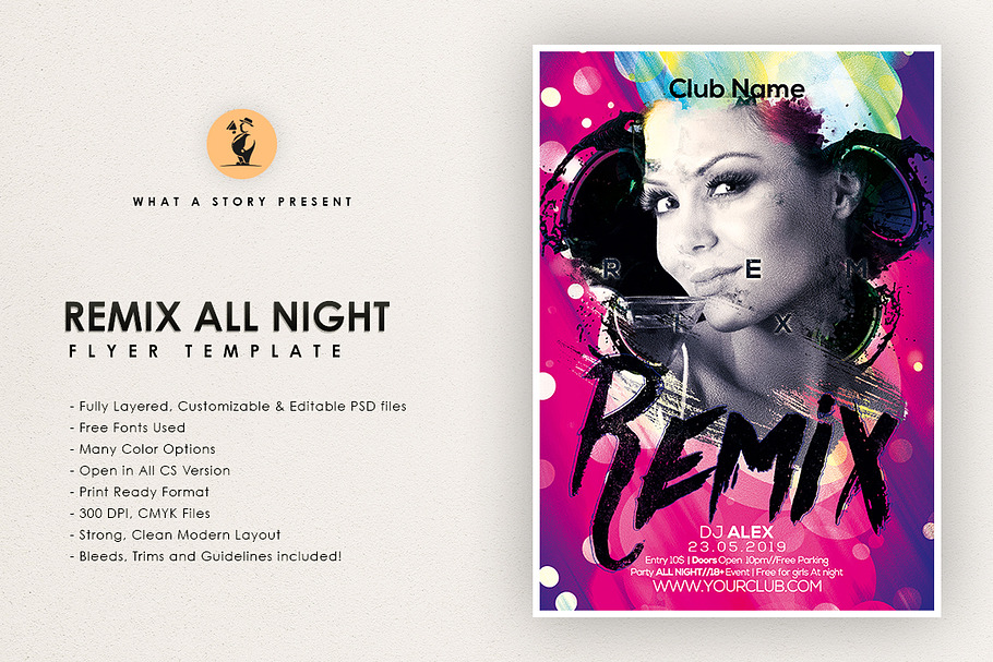 Remix All Night in Flyer Templates - product preview 8