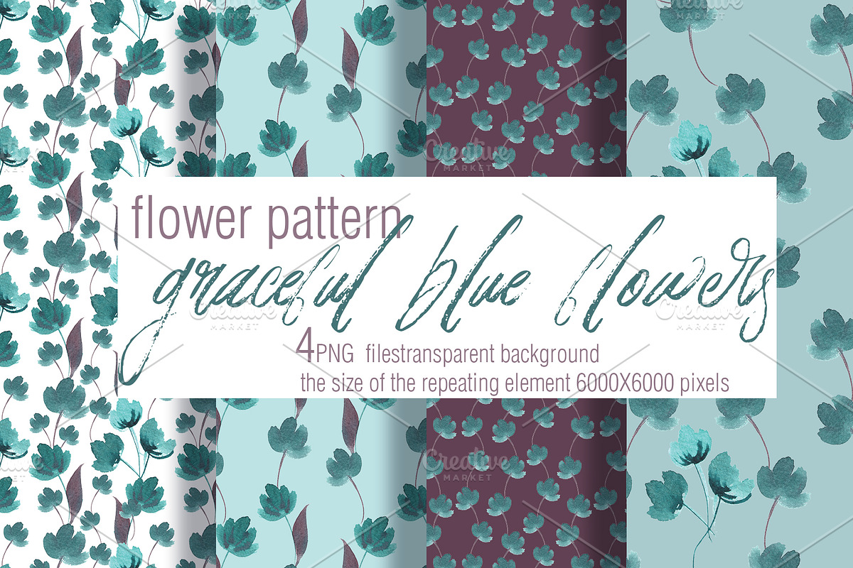Watercolor floral pattern+BONUS in Patterns - product preview 8