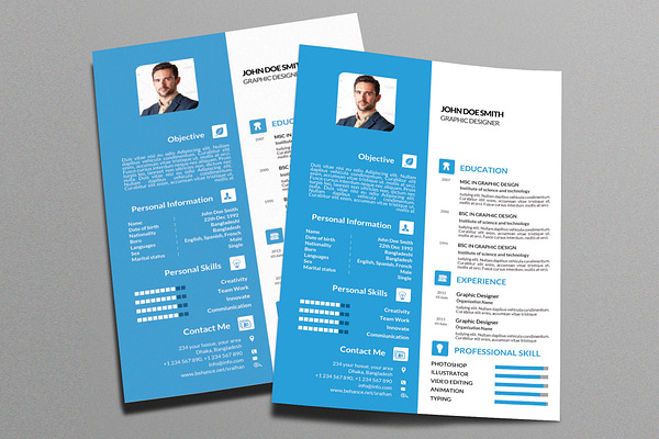 Colored Resume Template 2018 Vol-1