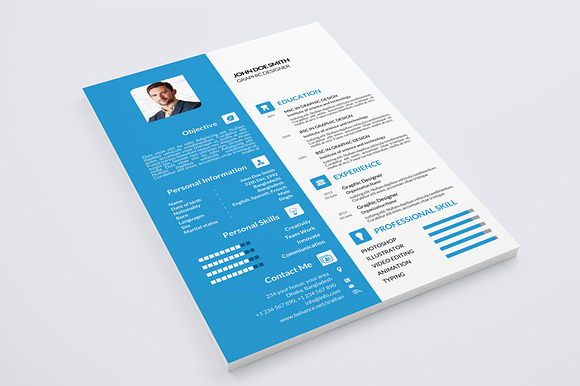 Colored Resume Template 2018 Vol-1 in Resume Templates - product preview 3