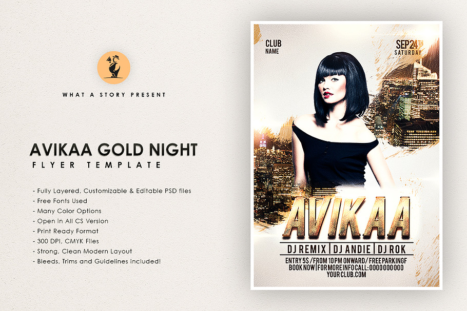 Avikaa Gold Night in Flyer Templates - product preview 8